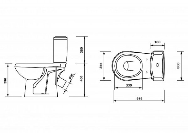 Унитаз-компакт Оскольская Керамика Оптима 43901130302