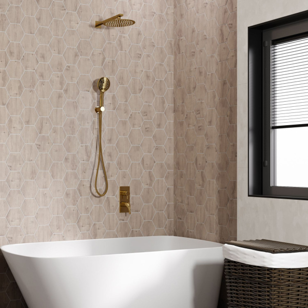 Смеситель для ванны и душа WasserKRAFT Sauer 7171 Глянцевое золото