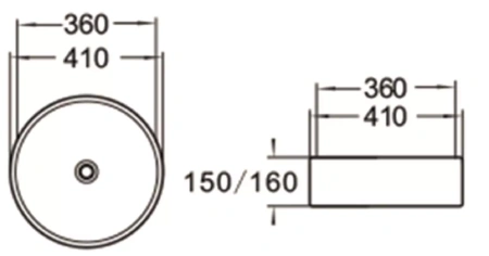 Раковина керамическая (накладная)  SantiLine SL-1057