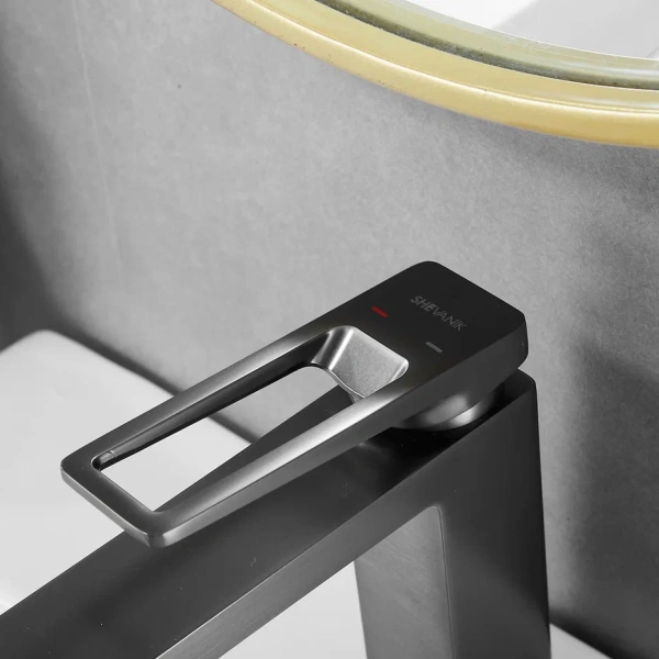 Смеситель для раковины Shevanik S6801T, оружейная сталь