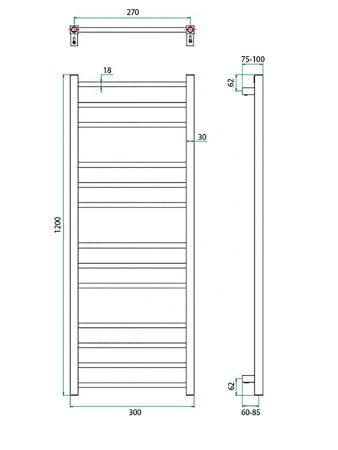 Полотенцесушитель ГРОТА ECOCLASSIK 30/120