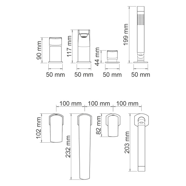 Смеситель на борт ванны WasserKRAFT Salm 2755