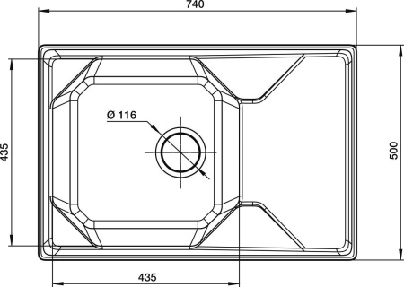 Кухонная мойка GranFest UNIQUE U-740L бежевый