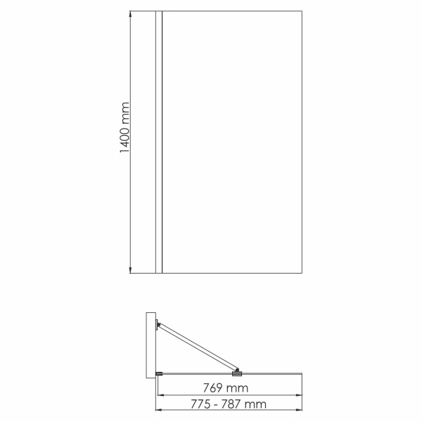 Стеклянная шторка на ванну WasserKRAFT Aisch 55P01-80 Fixed