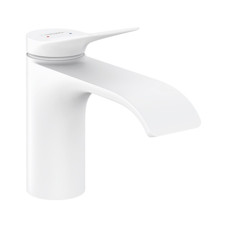 Hansgrohe Vivenis Смеситель для раковины 80 со сливным гарнитуром белый матовый 75010700