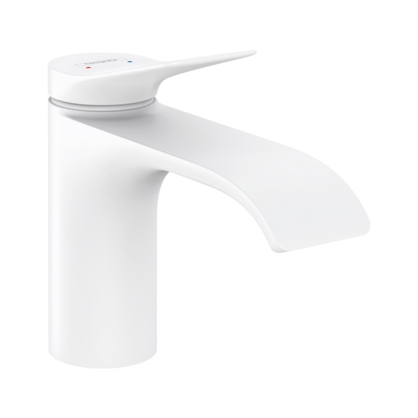 Hansgrohe Vivenis Смеситель для раковины 80 со сливным гарнитуром белый матовый 75010700