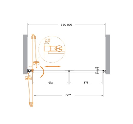 Душевая дверь CEZARES ECO-O-BS-12-90-C-Cr