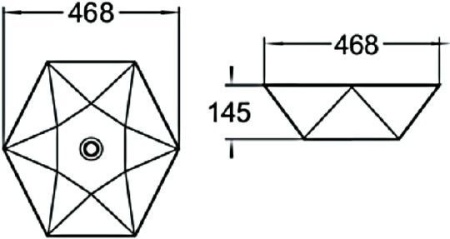 Раковина керамическая (накладная)  SantiLine SL-1058