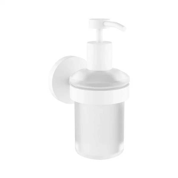 Акционный набор аксессуаров для туалета 2 в 1 Wellsee Finishing Touch 182515001: дозатор для жидкого мыла и крючок для полотенца (цвет белый матовый)