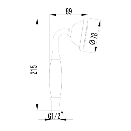 Лейка душевая Lemark LM8007C, 1-функциональная