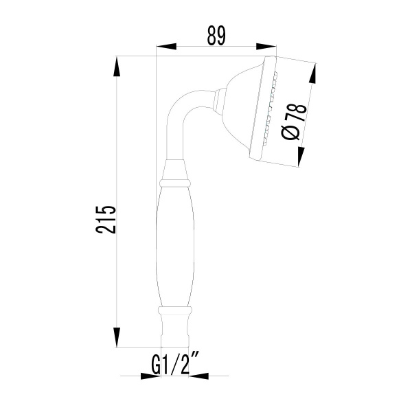Лейка душевая Lemark LM8007C, 1-функциональная