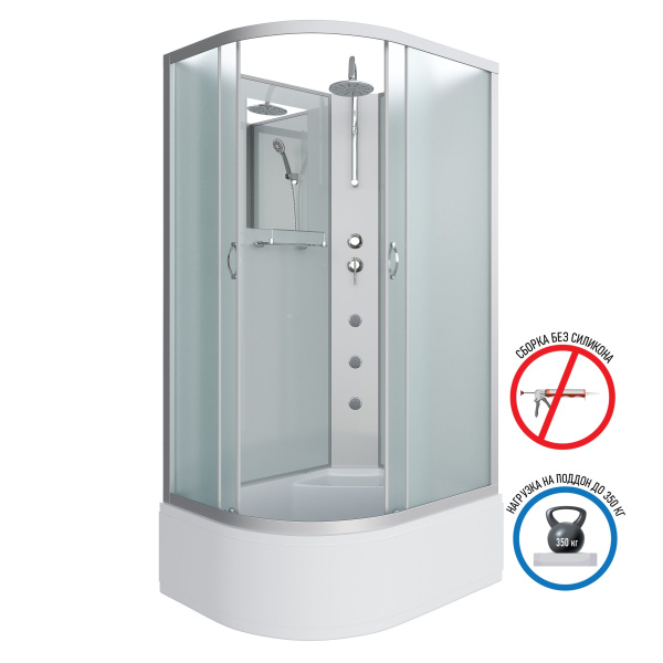 Душевая кабина Niagara Classic NG-2310-14RBKTG 120х80х200-240, высокий поддон 40 см, стекло матовое