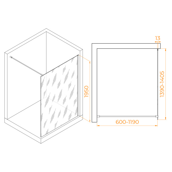Душевая перегородка RGW WA-110 1400