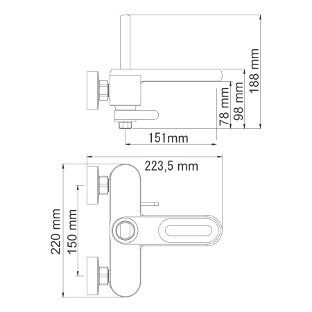 Смеситель для ванны WasserKRAFT Kammel 1801