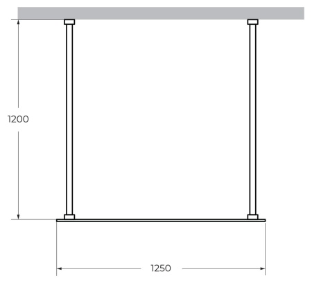 Душевая перегородка CEZARES LIBERTA-L-2-125-120-C-NERO