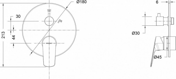 Набор смеситель для ванны и душа Bravat встраиваемый F842CP-2-SET