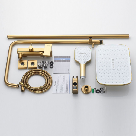 Душевая система Shevanik S4036G, золотой сатин