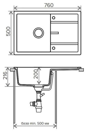 Кухонная мойка TOLERO Classic R-112 №001 Серый металлик