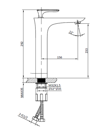 Смеситель для раковины ALTROBAGNO Аперто (Aperto) 010205 Cr