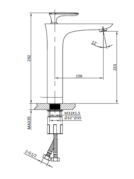 Смеситель для раковины ALTROBAGNO Аперто (Aperto) 010205 Cr