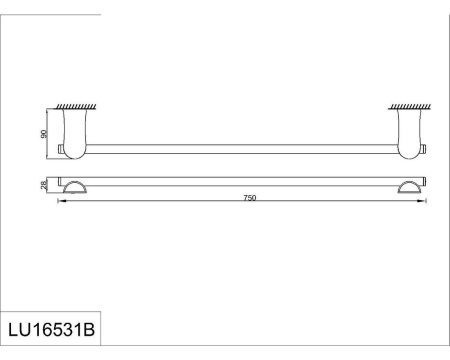 Полотенцедержатель одинарный RUSH Luson LU16531B 70 см