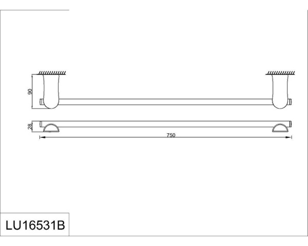 Полотенцедержатель одинарный RUSH Luson LU16531B 70 см