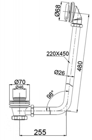 Слив-перелив для BelBagno ВВ04/ВВ05/ВВ06 BB567-OVF-BRN, бронза