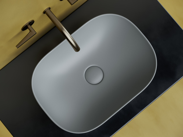 Умывальник Ceramicanova чаша накладная прямоугольная (цвет Темный Антрацит Матовый) Element 455x325x135мм