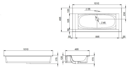 M70AWCC1002WG Spirit V2.0, Раковина мебельная AM.PM, керамическая, 100 см, встроенная, цвет: белый, глянец