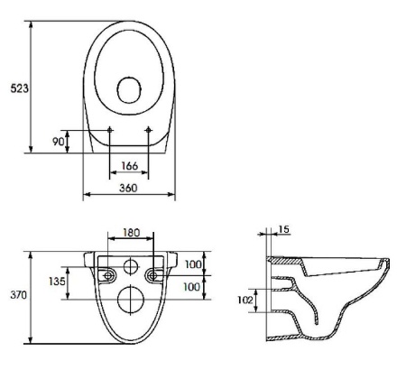 Подвесной унитаз Cersanit DELFI TPL, S-MZ-DELFI-PL