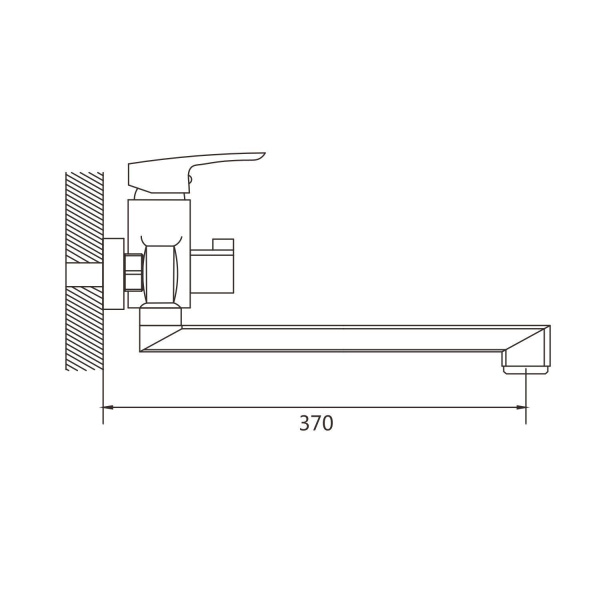Смеситель для ванны Shevanik S8522T, оружейная сталь