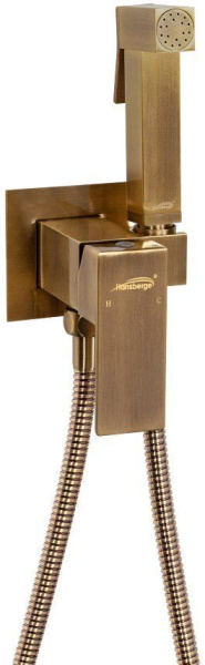 Смеситель встраиваемый с гигиеническим душем Hansberge H3077 Бронза