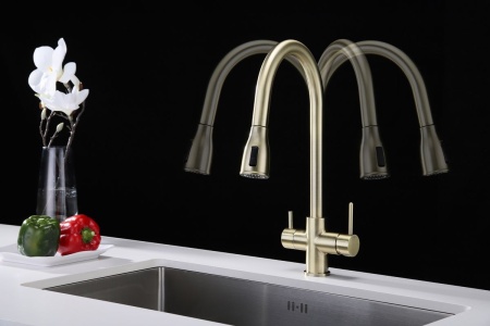 Смеситель для кухни LANGE, бронза, La214212-BR, Paulmark
