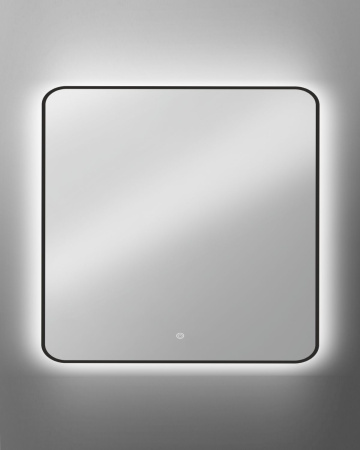Зеркало Orange Black 80х80 с подсветкой LED, сенсор на зеркале