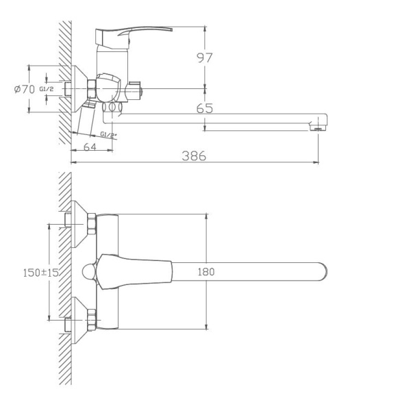 Смеситель для ванны Haiba HB2270