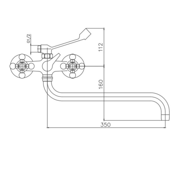 Смеситель для ванны Cron CN2619-3, хром