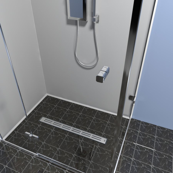 Комплект водоотводящий желоб DP20-700 из нержавеющей стали + Декор. решетка DG20-700 70СМ