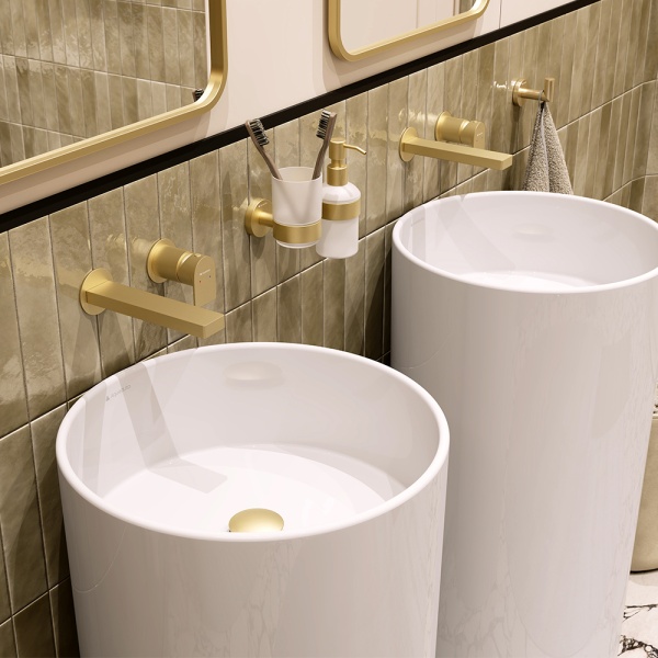 Aqueduto TODO Раковина напольная круглая D450*850, белый глянцевый