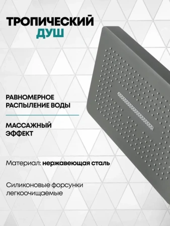 Душевая система скрытого монтажа Grocenberg GB5030 Графит