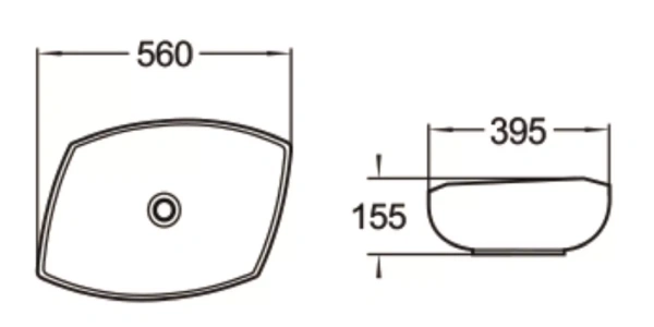 Раковина керамическая (накладная)  SantiLine SL-1027