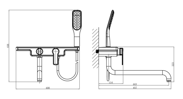 Смеситель для ванны D&K Berlin Technische DA1453315