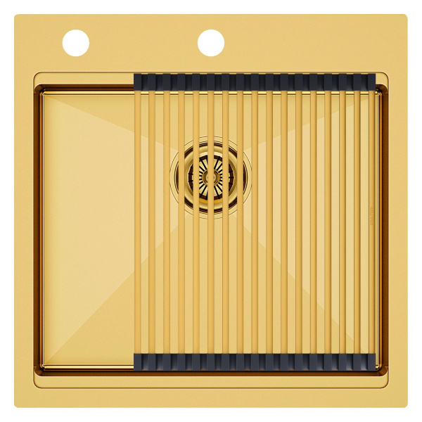 Мойка нерж. сталь KRONER-PRO 51, PM705151-BG, брашированное золото, 510х510мм, Paulmark