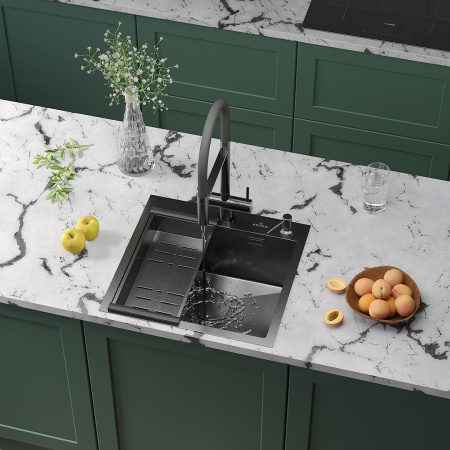 Кухонная мойка Roxen Simple 50 PVD (графит)