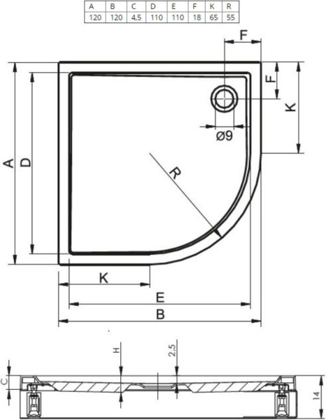 Душевой поддон Riho Davos 289 DA9700500000000 120x120