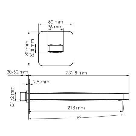 Настенный излив для ванны Wasserkraft A279