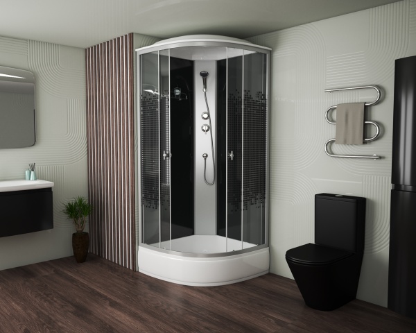 Душевая кабина Niagara Eco E100/26/BLACK (100х100х215)