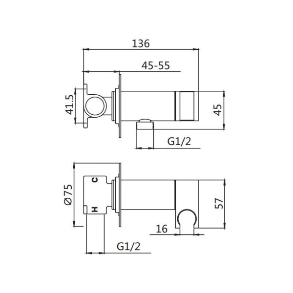 Гигиенический душ со смесителем Shevanik S147C, белый