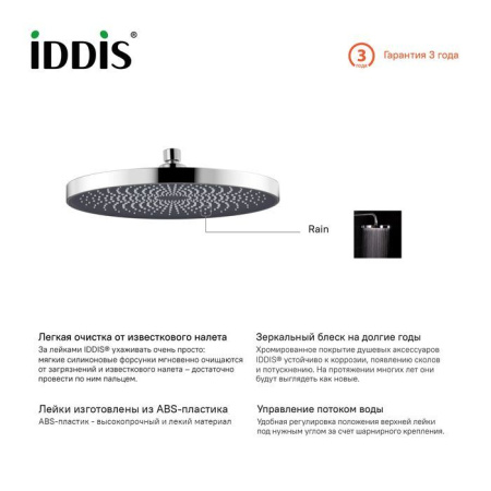 Душевая насадка IDDIS SpaHome верхняя круглая хром SPA26CPi64