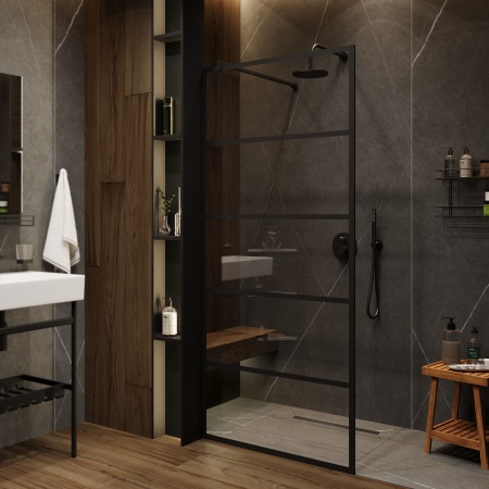 Душевая перегородка STWORKI Кронборг LOFT-GW- 120х220 120 см, профиль черный матовый