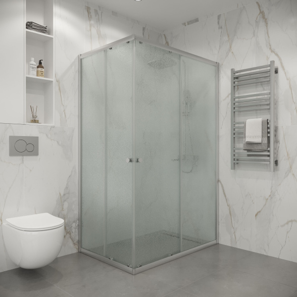 Душевое ограждение Niagara Eco NG-1012-14QMT (120х80х190) прямоугольник,раздвижное,хром,стекло матовое